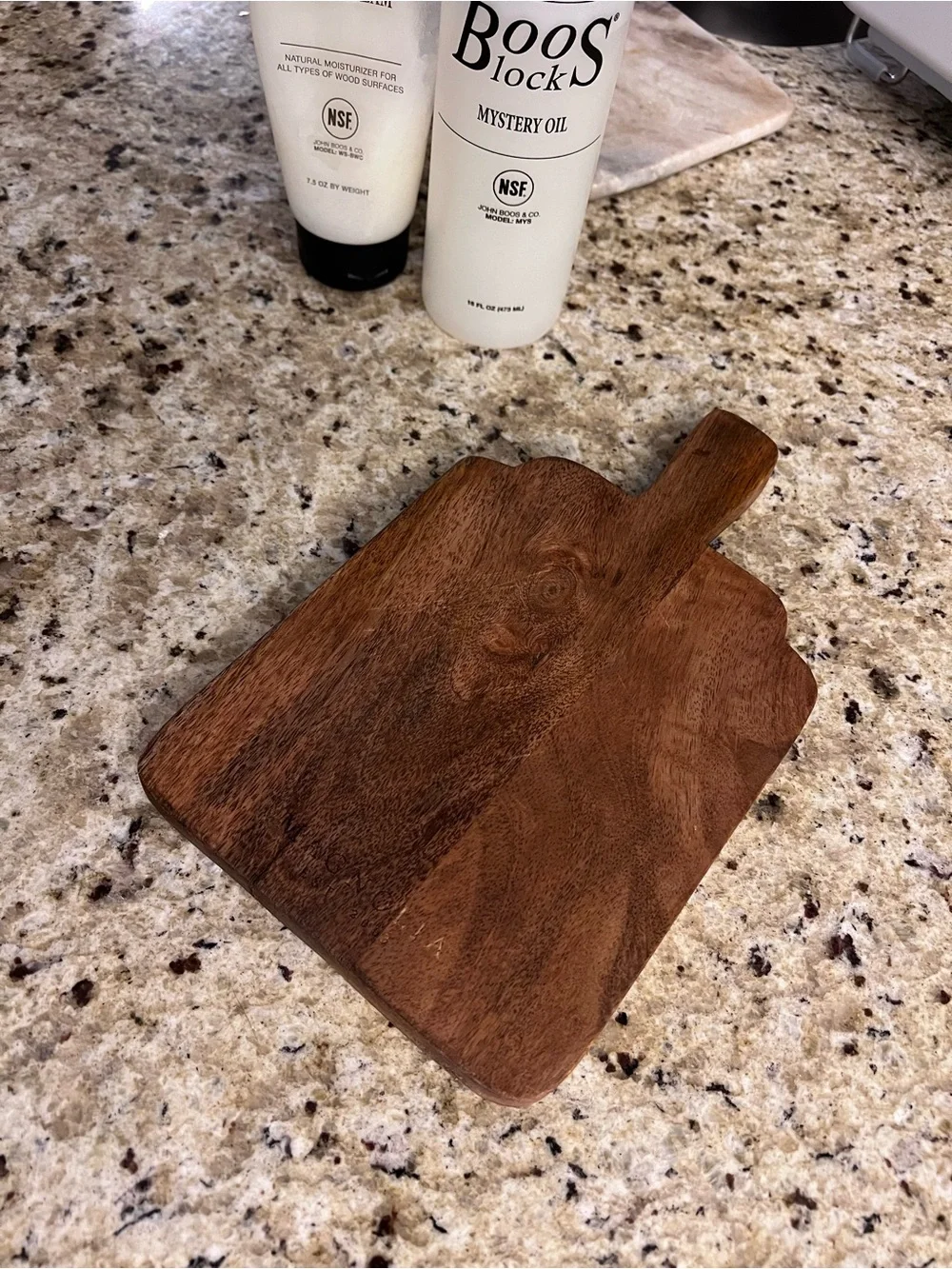 Magnolia Small Wooden Serving Paddle in Rich Brown cheese/cutting board